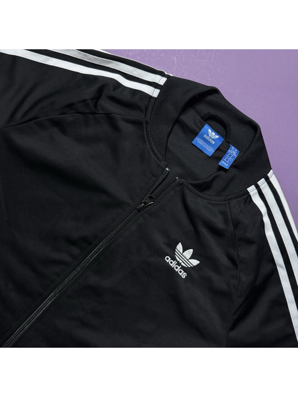 Adidas Originals Jacket Black Superstar Track Trefoil BK5931 Women’s Size Medium